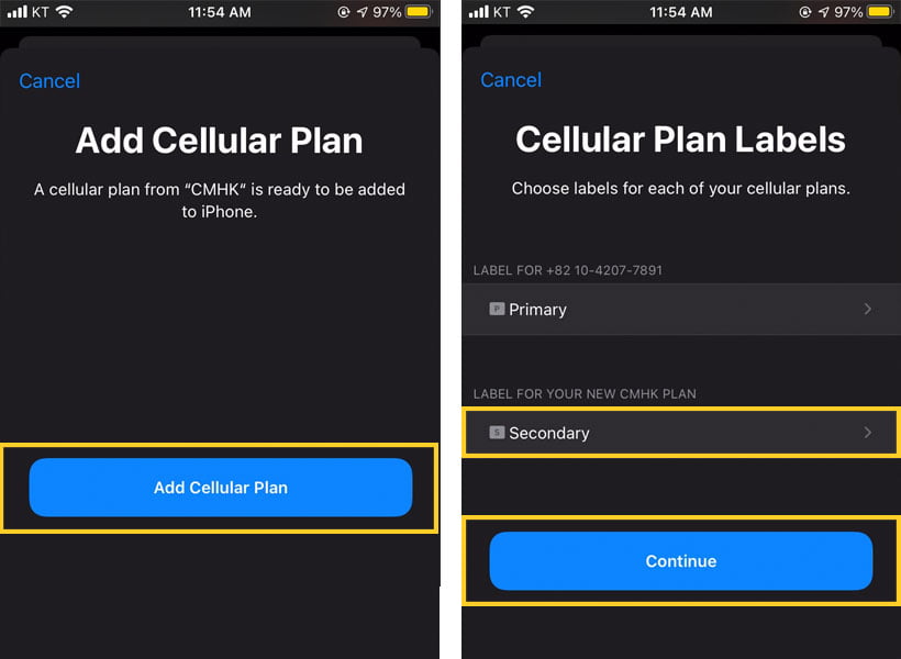 How can I install an eSIM plan?