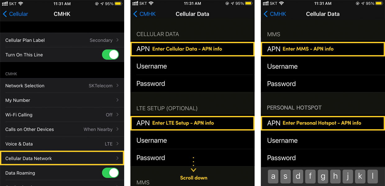 How can I set my APN Manually?